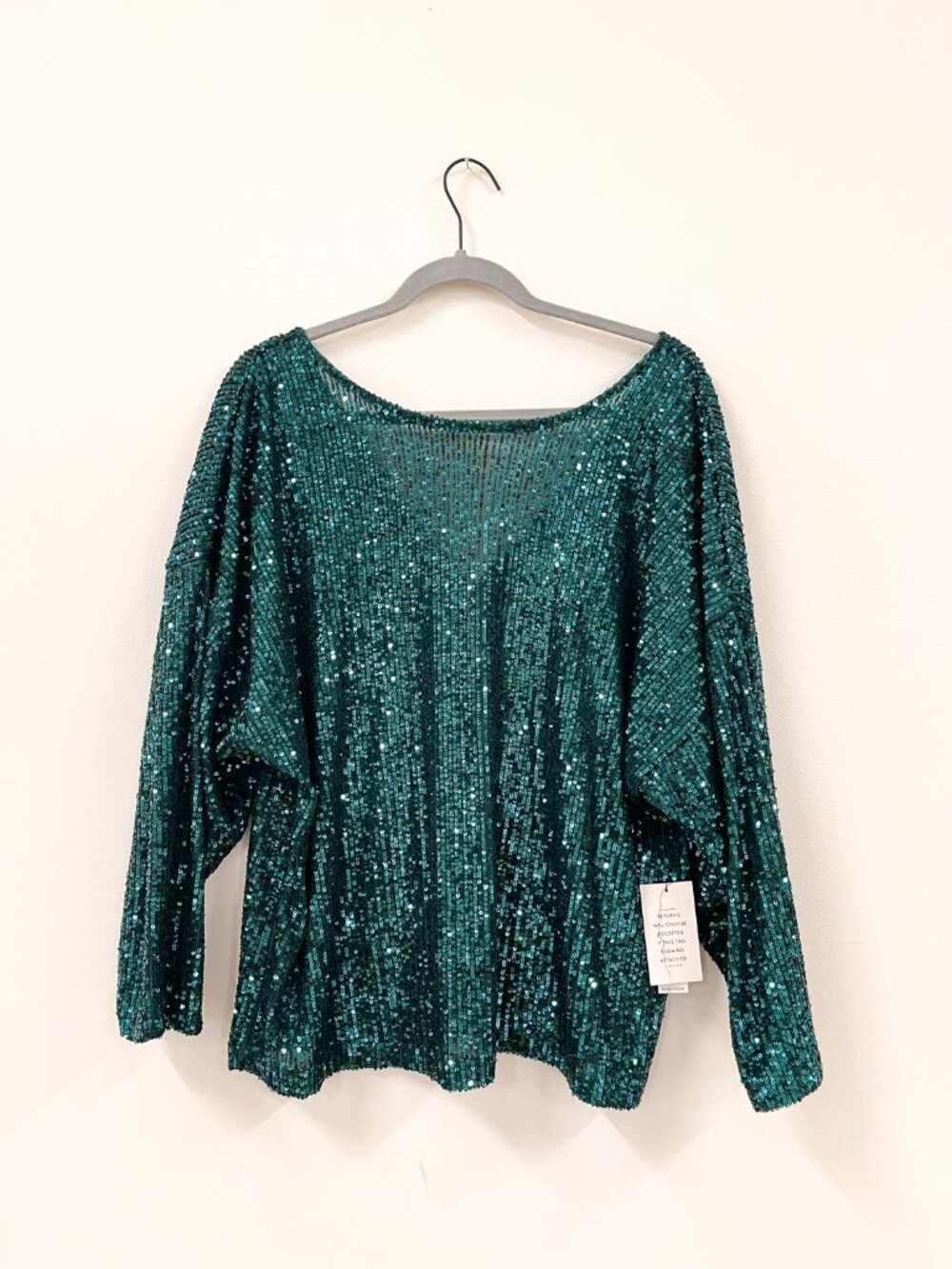 Eloquii emerald green sequin top size 14/16 NWT